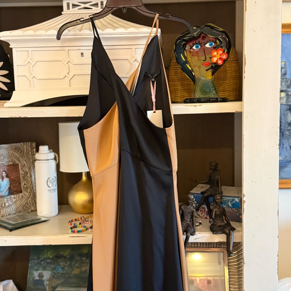 Alex Marie sz 12 Savannah colorblock dress black brown - Picture 2 of 2